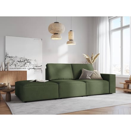Modulair 3-zitselement Carlo links ribstof | Milo Casa