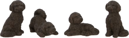 Set van 4 decoratieve figuren - hond cockapoo