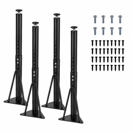 JustValue Verstelbare Tafelpoten Metaal - 45-75 cm - Set van 4 - Hoogte Verstelbaar - Zwart