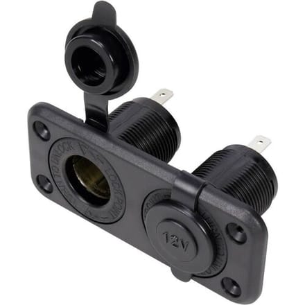TRU COMPONENTS Dubbele auto-inbouwbus met beschermkap Stroombelasting (max.): 20 A 12 V=