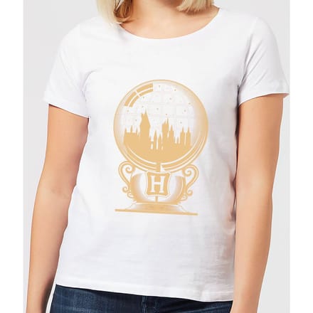 Harry Potter Hogwarts Snowglobe dames t-shirt - Wit - L