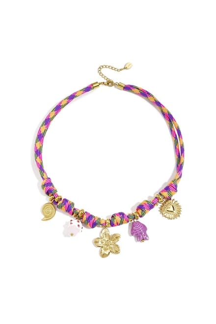 Kettingen met touwhanger. bloemen. vakantie/strand. damessieraden