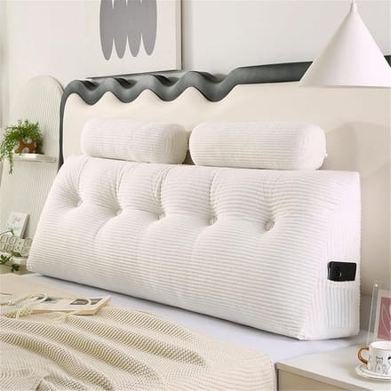 Groot Rugkussen - Leeskussen Bed - Comfortabel Lezen - Met Nekrol - 100x50x20 cm - C