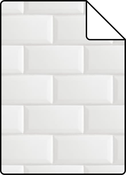 Proefstaal ESTAhome behang tegelmotief wit - 26.5 x 21 cm - 139120-S