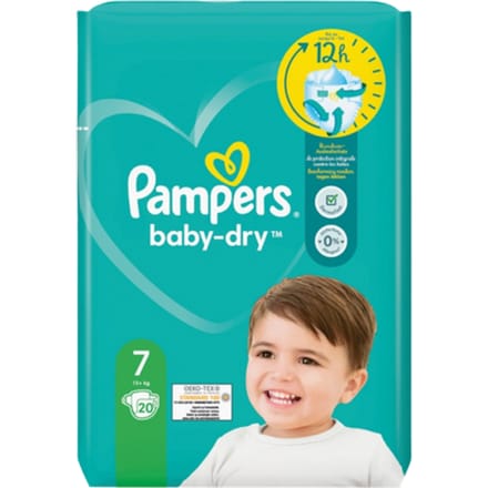 Pampers Baby-Dry Maat 7 (15+kg) 20 stuks.