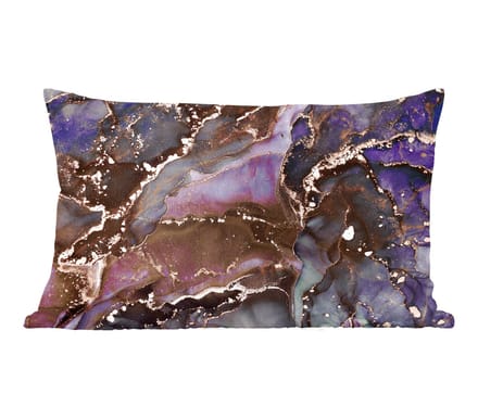 Sierkussens - Kussentjes Woonkamer - 50x30 cm - Marmer - Goud - Roze