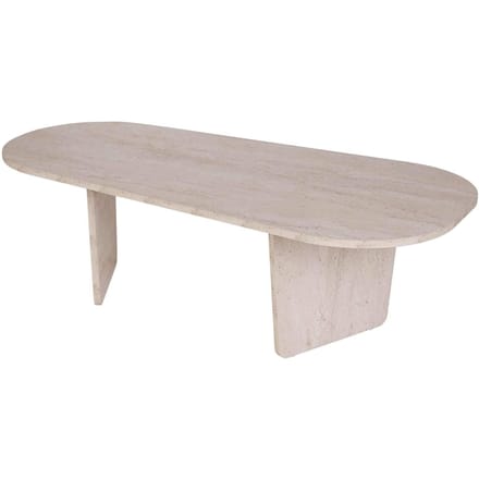 Skye Decor, Salontafel, Ovalis - Travertine, Gemelamineerde spaanplaat, Travertin, 130 x 65 x 40 cm