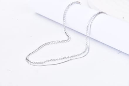 ABkettinkjes - Ketting - Dubbel - Laagjes - Staal - RVS