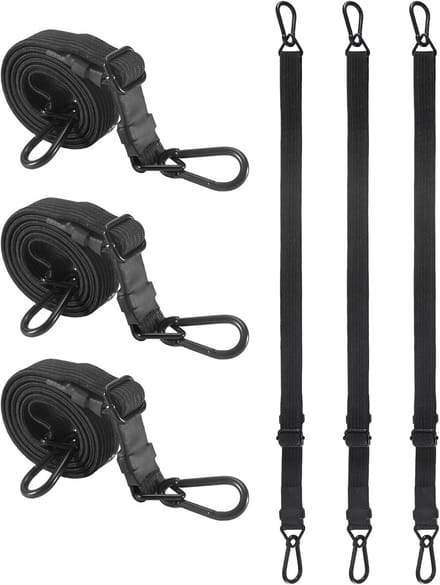 Verstelbare Platte Bungeekoorden met Karabijnhaak - Heavy Duty Elastische Spanband 48 Inch