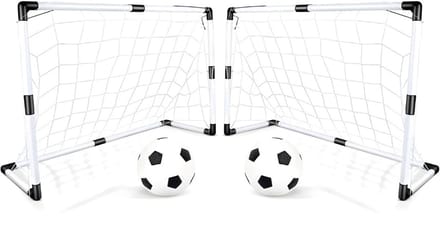 DnA® Voetbaldoeltjes Set Van 2 - Voetbal - Voetbaldoelen - Wit - ‎48cm x 92cm x 61cm