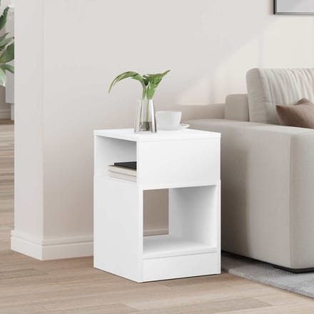 vidaXL - Bijzettafel - Wit - 30,5 - x - 30 - x - 45 - cm - Bewerkt - hout