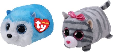 Ty - Knuffel - Teeny Ty's - Slush Husky & Cassie Mouse