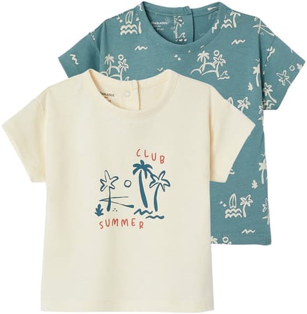 Vertbaudet Set van 2 t-shirts met korte mouwen baby