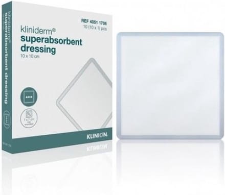 Kliniderm Superabsorberend verband steriel 10x10cm (10) Klinion