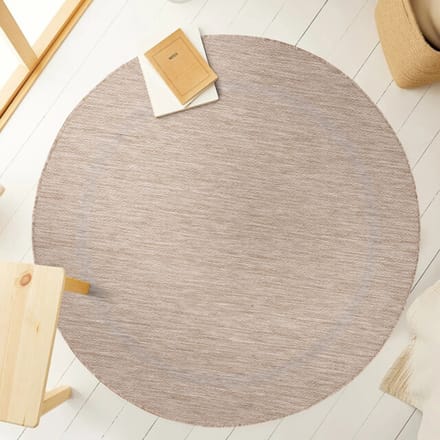 Muratap Relax uni binnen en buiten rond vloerkleed indoor & outdoor laagpolig