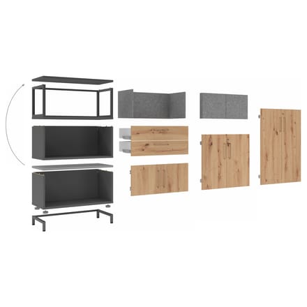 FlexWall | 1 OH | 2 laden - Wit