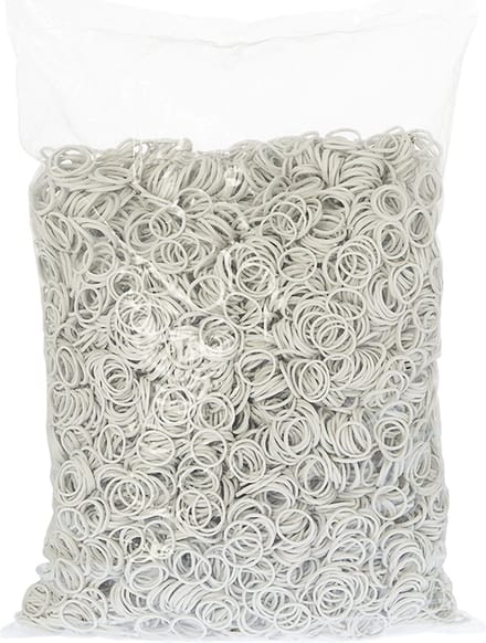 Rubbermagazijn - Elastiekjes - Rubber - Wit - 15x1,5mm - Circa 7700 stuks - Kleine elastiekjes