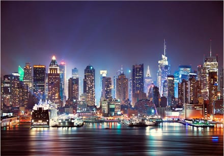 Fotobehang - Night in New York City.
