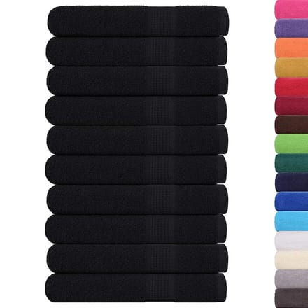 vidaXL - Handdoeken - FROGN - 10 - st - 100x200 - cm - 360 - g/m² - zwart