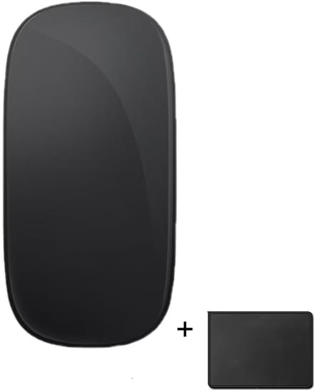 Draadloze muis - Bluetooth touch muis - zwart - ergonomie - oplaadbare-Met muispad