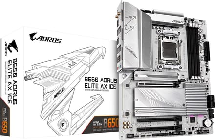 Gigabyte AORUS B650 AORUS ELITE AX ICE - Moederbord ATX - AM5 Socket - AMD B650 – Bluetooth 5.2 - Realtek RTL8852CE - Realtek ALC897 - Wi-Fi 6E