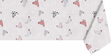 Raved Tafelzeil – 140 cm x 100 cm – Kippen Rood – PVC – Afwasbaar