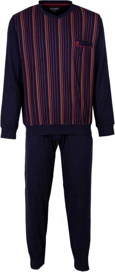 Paul Hopkins Heren Pyjama - 100% Katoen - V Hals - Rood - Maat S