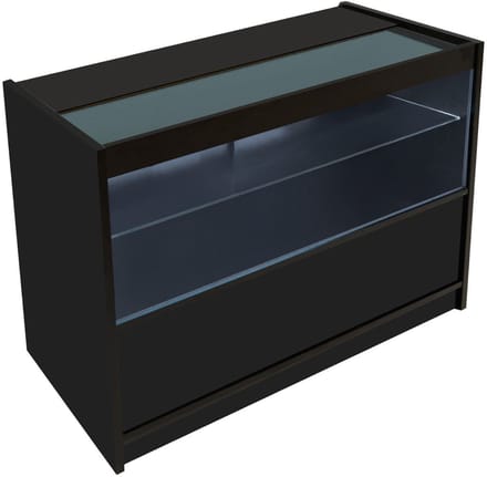 C1200 led winkelbalie - zwart - 120x60x90 cm - met schuifdeuren
