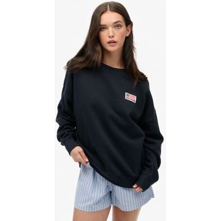 Superdry Athletic Essentials Relaxed Sweatshirt met Ronde Hals Blauw Grootte: 36