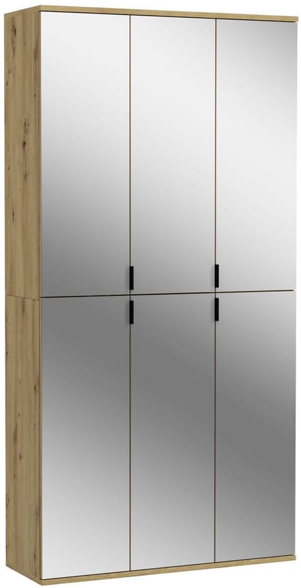 Kledingkast Projekt X Emob - Artisan Oak - 91x193x34 Cm - Spiegeldeuren