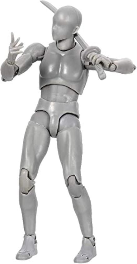 Actiefiguren Model - Tekenen Referentie - Kunst Schetsen - Verstelbare Gewrichten - 15 cm Hoog - Grijs