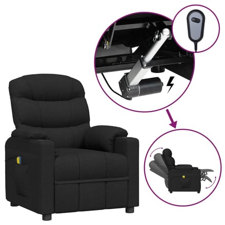 vidaXL - Massagestoel - elektrisch - stof - zwart