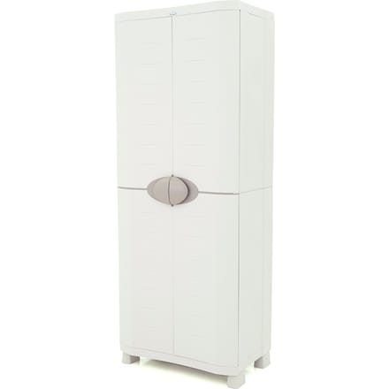 Kunststof opbergkast grijs 70x184cm met 4 inlegplanken