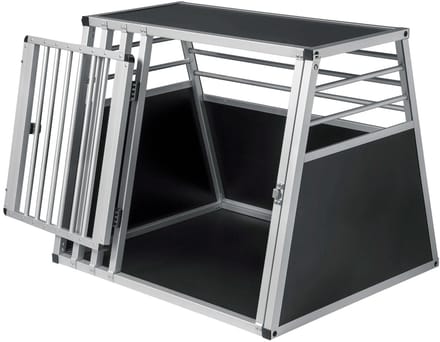 Velmio Hondenbench - Autobench voor hond/kat - Reisbench - 80x65x65cm - Schuin design - Medium - Metaal frame - Zwart