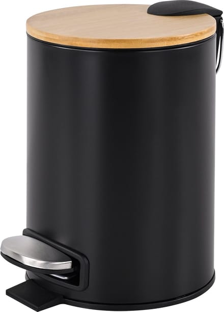 Teesa - Badkamer Prullenbak - 3L - RVS - Zwart