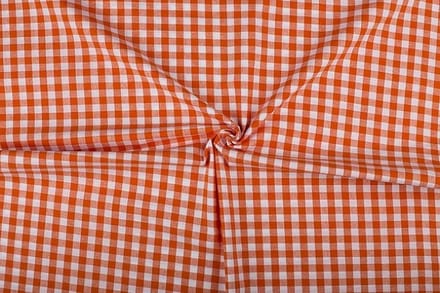 Boerenbont stof - 10mm geruite stof - Oranje - 40 meter