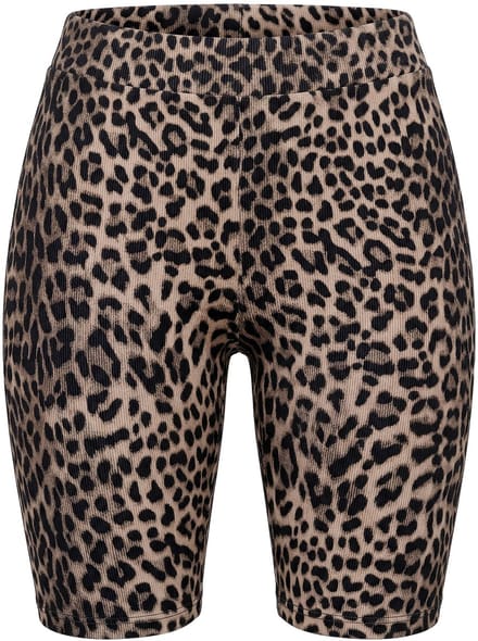 Studio Untold - Dames - Fietsbroek hoge taille ribjersey elastische tailleband - Karamel - Maat 54+