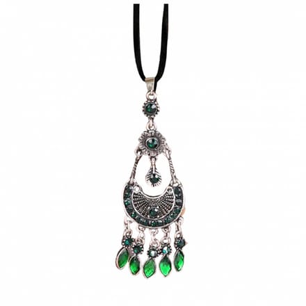 Ketting groen zilverkleur verstelbaar - Charme Bijoux