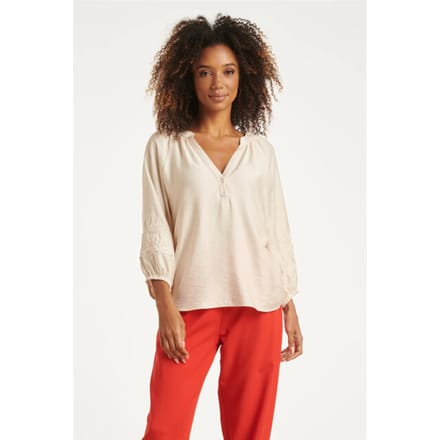 Smashed Lemon Soepelvallende blouse met geborduurde mouwen |
