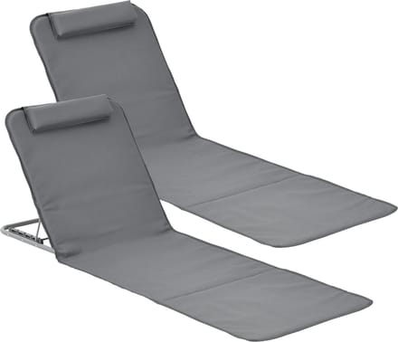 Strandmat Donostia met rugleuning set van 2 donkergrijs