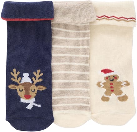 Vertbaudet Set van 3 paar kerstsokken voor baby's
