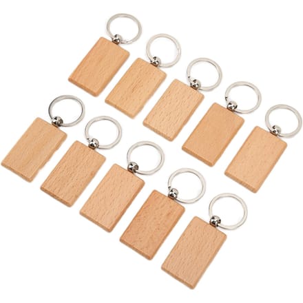 10 Stuks Blanco Houten Sleutelhanger Glad Duurzaam Stevig Lichtgewicht Uniforme Maat Onbewerkt Hout Sleutelhanger white