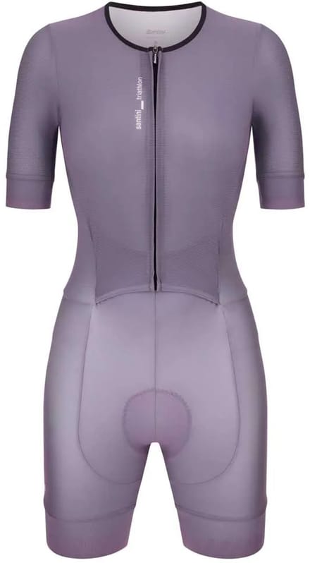 Santini Leaf Korte Mouw Triatlonpak Paars XL Vrouw