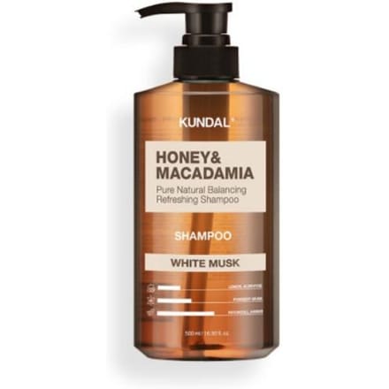 [KUNDAL] Honing & Macadamia Natuurshampoo #Witte Musk (Vernieuwing) 500 ml white
