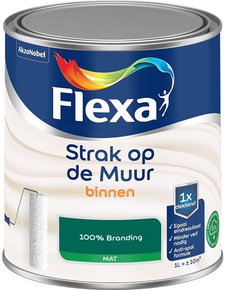 Flexa - Strak Op De Muur Binnen Mat - 100% Branding - Mengverf - 1 L