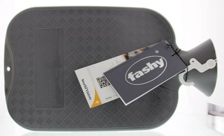 Fashy warm water kruik - enkelzijdig geribbeld - grijs - 2 liter