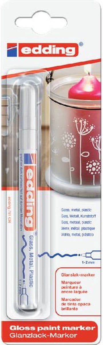 Paintmarker edding 751 oliebasis 1-2mm wit bls | 10 stuks
