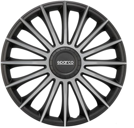 4-Delige Sparco Wieldoppenset Treviso 16-inch zwart/zilver