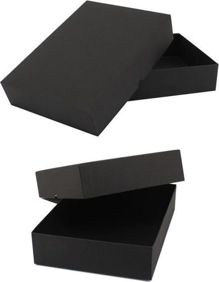 Geschenkdoos, cadeaudoos met deksel ZWART, 21x15x4,5cm (5 stuks)
