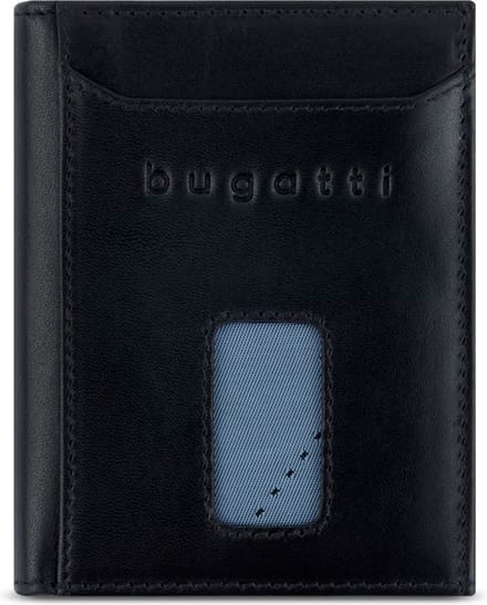 Bugatti Secure Slim Portemonnee RFID-bescherming Leer 8 cm - Jongens - Staand formaat - schwarz